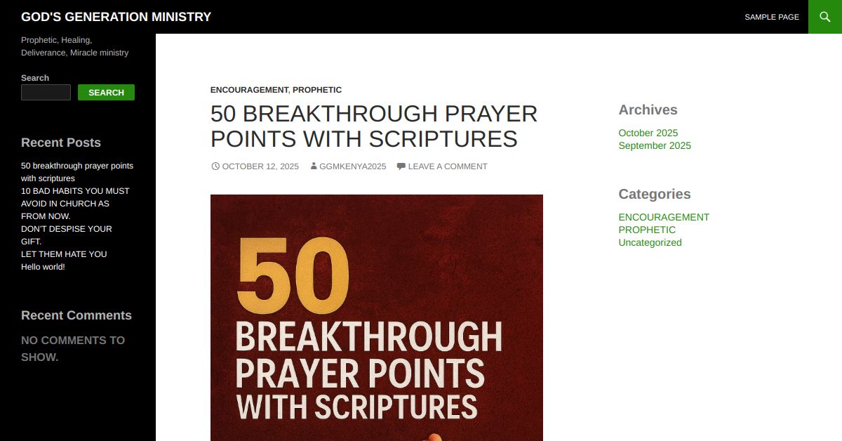 50 breakthrough prayer points with scriptures | GOD'S GENERATION MINISTRY